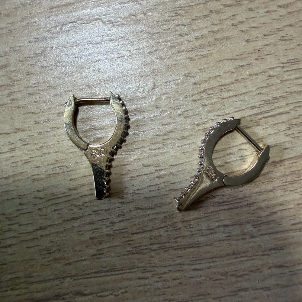 Gold Pavé Keyhole Huggie Earrings - Women Jewelry